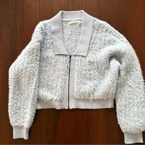 Cozy light blue Textured Cardigan